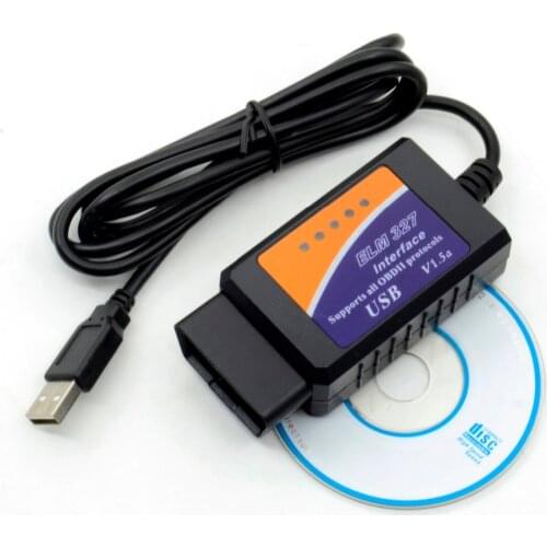 Newest ELM327 USB V1.5 OBD2 Car Diagnostic Scanner ELM 327 V 1.5 OBD 2 OBDII Interface PC-Based Auto Diagnostic-Tool OBD-II Scan