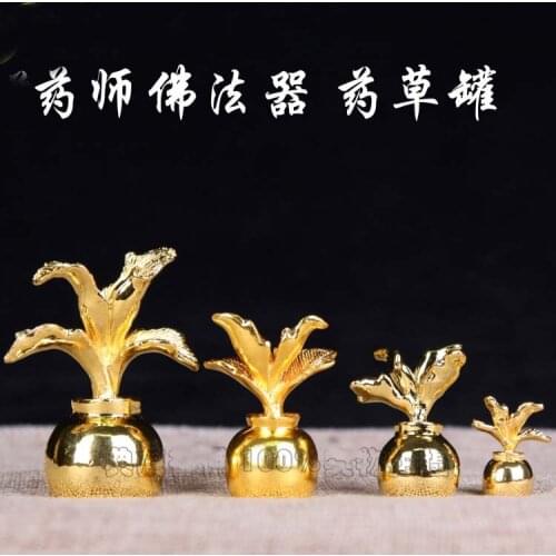 Wholesale Buddhist Taoism supply Medicine Buddha SAN BAO FO God image statue accessories Herb jar bottle