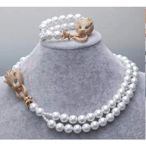 Wholesale good SHIPPINGWhite Pearl Opal Red Garnet Pendant 18KWGP Clasp Necklace Earrings Set (A0513) mujer moda