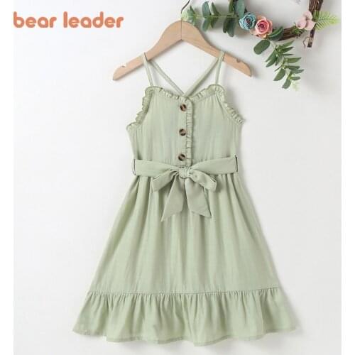 Bear Leader Baby Girls Sleeveless Princess Dresses New Summer Fashion Kids Girl Sashes Party Costumes Korean Sweet Vestidos 2-6Y
