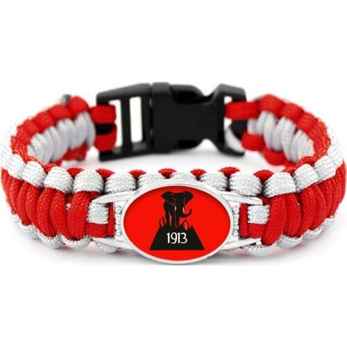 Red and white umbrella rope woven DELTA DST sorority society jewelry bracelet bangle