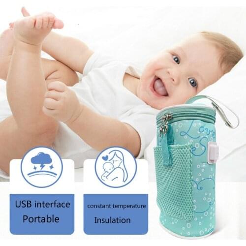 New USB Baby Bottle Warmer Heater Thermos Bag Travel Cup Portable In Car Heaters Drink Warm Milk Thermostat Bag For Feed Newborn