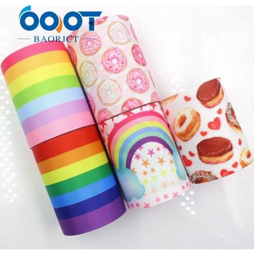 OOOT BAORJCT G-18829-1049,75 mm,10 yards Colorful Ribbons Thermal transfer Printed grosgrain Wedding Accessories DIY handmade