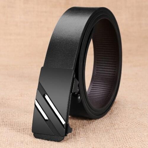 High Quality fashion automatic buckle belt men Cowskin Leather Leisure designer Black Nonporous fashion Waistband ceinture homme