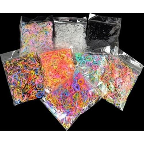 New Top 1000pcs Girls Colorful Small Disposable Rubber Bands Gum For Ponytail Holder Elastic Hair Bands Fashion Hair Accessories