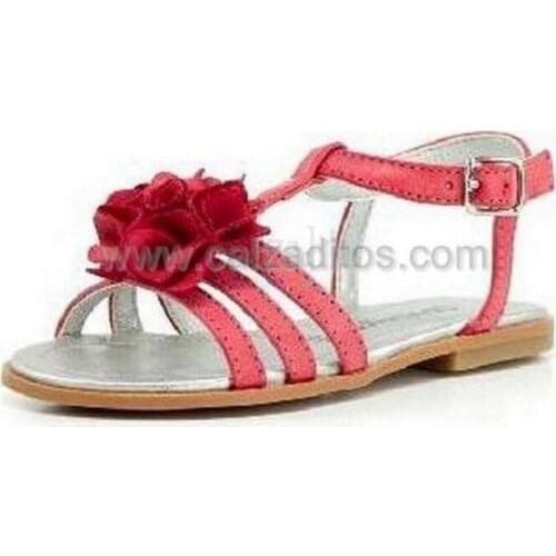 Nappa leather sandals with flower red, Conguitos