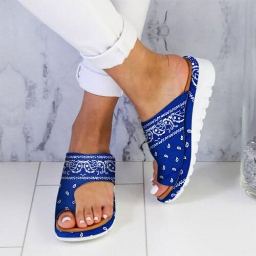 SAGACE Summer Women Leather Sandals Slipper Comfy Platform Sole Wedges Ladies Soft Big Toe Foot Correction Slipper Casual Shoes