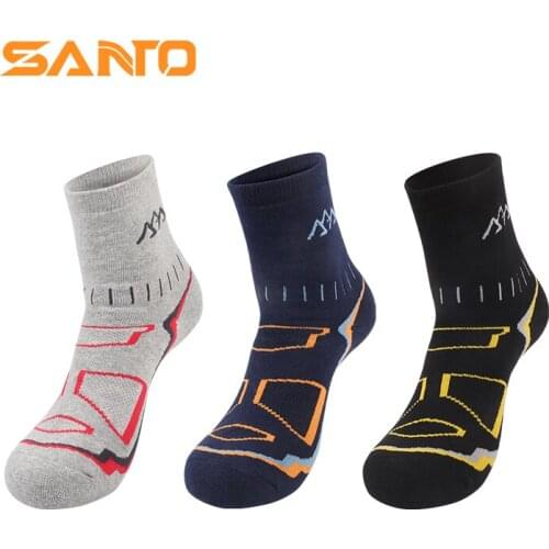 SANTO 1 Pair S016 Men Sporting Socks Comfy Bicycle Cycling Outdoor Sports Hiking Workout Sock Quick-dry Breathable Footwear