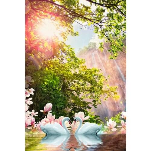 Happy swan The wooden puzzle 1000 pieces ersion jigsaw puzzle white card adult childrens educational toys