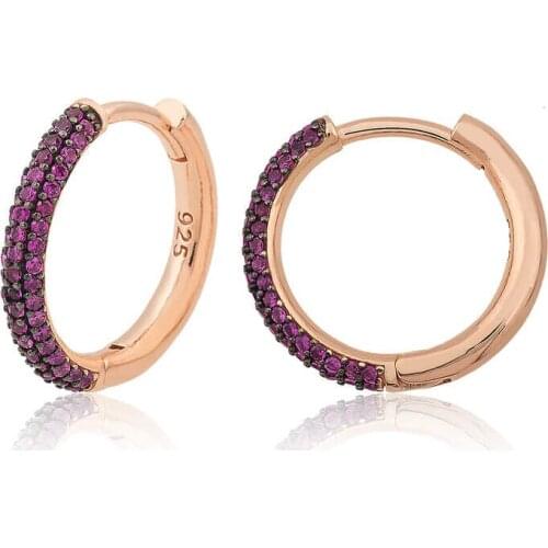 Silverlina Silver Pink Ring Womens Earrings