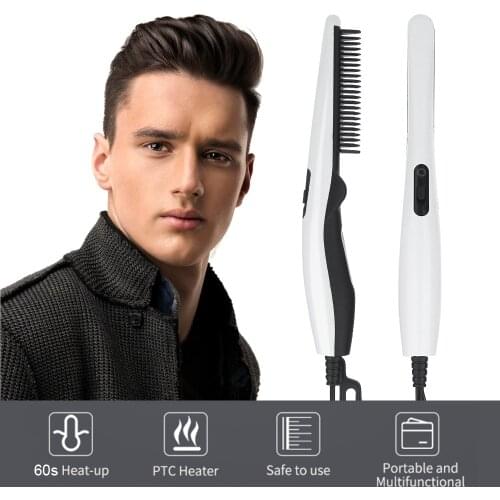Hair Curling Iron Professional Quick Hair Styler Mens All In One Ceramic Hair Styling Iron Comb Beard Straightener Curler Set