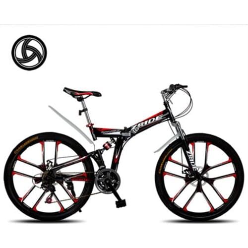 26" 30 Speed Folding Mountain Bike, Bicicleta, Magnesium Alloy One-piece Wheel, MTB, Free installation Bicycle