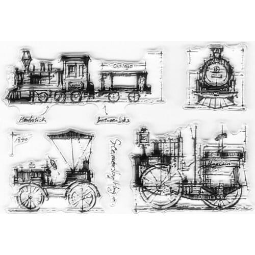 Antique Transportation Car Clear Stamps Vintage Background Element Stamps For Scrapbooking