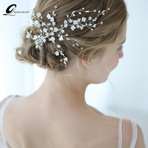 Pearl Flower Bride Headdress Beauty Bride Wedding Hair Accessories White Hair Ornament Bridal Hair Jewelry Hairpins