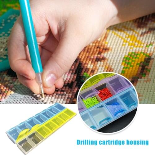 Colorful 14 Cells Diamond Drawing Display Storage Box Diamond Bead Case Organizer Diamond Drawing Tool Accessories