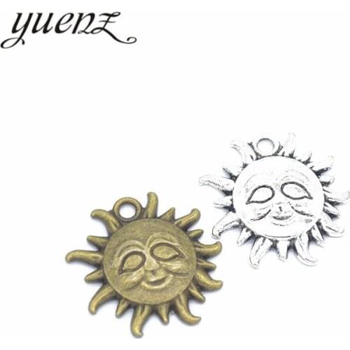 YuenZ 5pcs Antique silver Plated sun Charm Pendants Jewelry Diy Jewelry Accessories Making DIY Findings L206