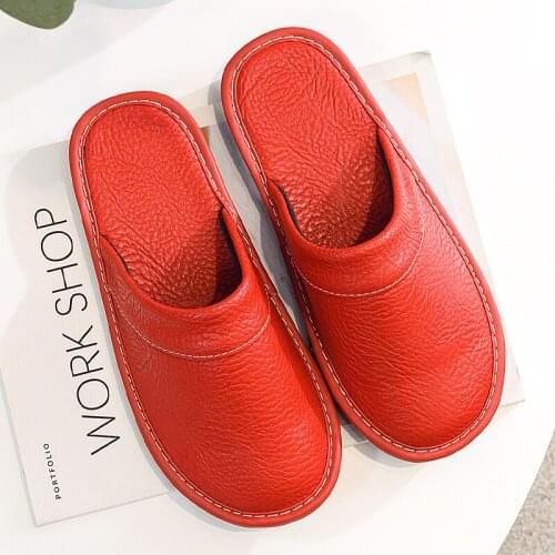 2021 Arrival Faux Leather Women Slippers Indoor Wear Resitant Non-slip Womans Mules Classic Luxury Brand Comfy Female Slipper
