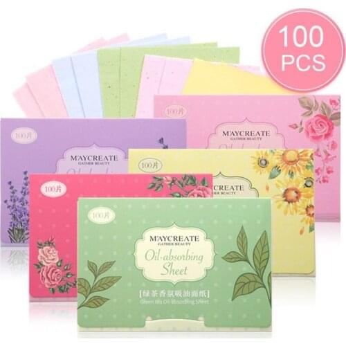 100 Pcs/pack Oil Blotting Paper Facial Cleansing Absorbing Oil Sheets Makeup Skin Care Products Belleza Makeup Tools Maquiagem