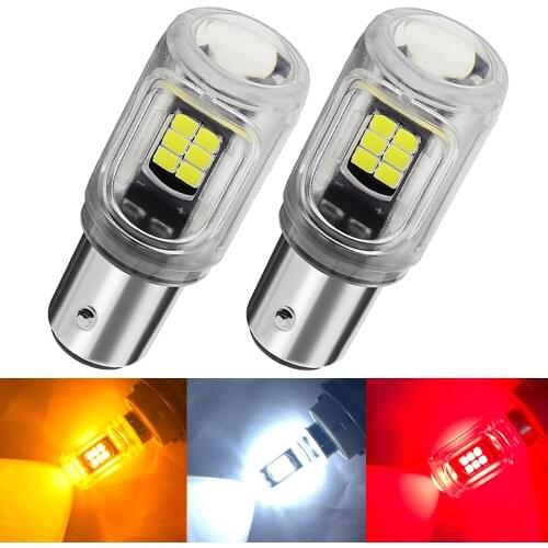2PCS 1156 BA15S P21W S25 7506 BAU15S PY21W 1157 LED Bulbs 16pcs 2835SMD Super Bright 900LM Replace For Car Reversing Light White