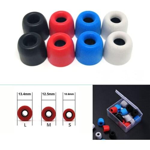 20 pcs/10 pairs ANJIRUI T200 Black L 13.5mm 4.5mm Caliber Ear Pads/cap memory ear foam eartips for in ear Headphones tips Sponge
