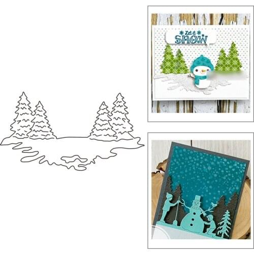 2021 New Christmas Tree Plant Background Metal Cutting Dies For DIY Craft Making Greeting Card Scrapbooking No Clear Stamps Sets