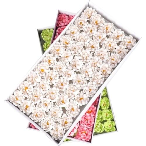 50Pcs Artificial Butterfly Orchid Soap Flowers Head Eternal Flowers Bouquet Wedding Valentine Mothers Day DIY Bouquet Material