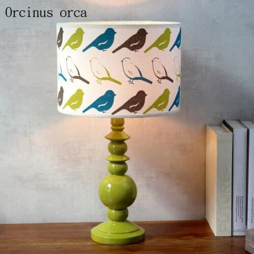 American Pastoral creative birds table lamps living room bedroom bedside lamp concise modern warm color table lamp