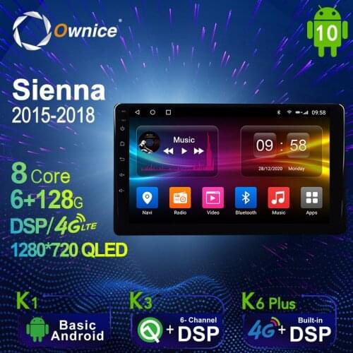 6G+128G Ownice Android 10.0 Car Radio GPS for Toyota Sienna 2015 - 2018 Navi Setreo System with 4G LTE DSP SPDIF 1280*720
