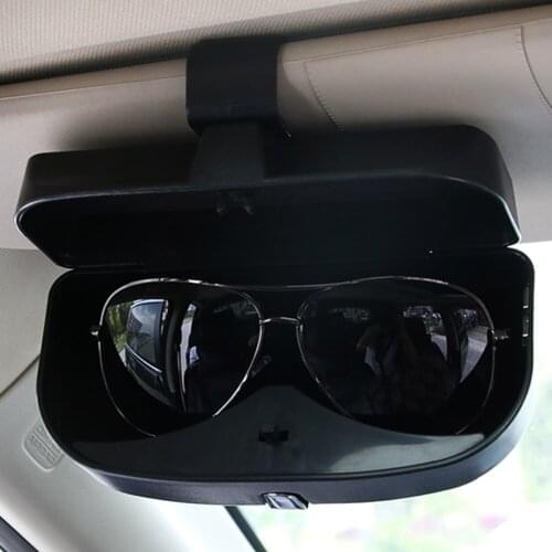 Car Glasses Case Sunglasses Storage Box Multifunctional Sun Visor Glasses Case Organizer Glasses Storage Box For Cards Pens Clip
