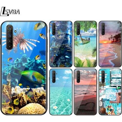 Sea Beach Sunset Glow For OPPO Find X3 X2 F19 F17 RX17 F15 R15X K5 K3 K1 R9S F11 F9 F7 F5 Neo Pro Lite Black Soft Phone Case