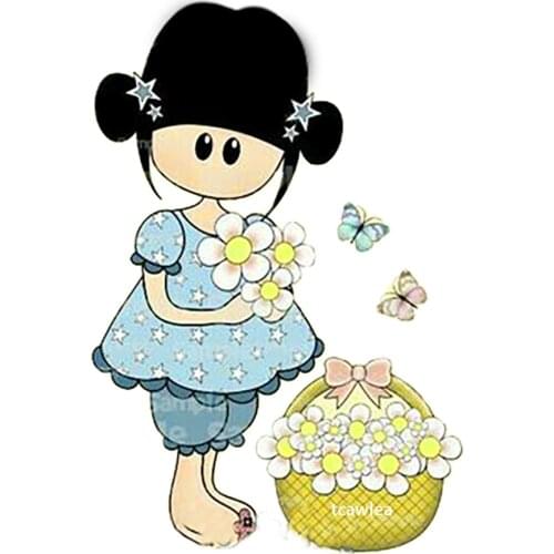 Flower Basket Butterfly Girl Metal Cutting Dies Human Doll For DIY Craft Scrapbooking Cards Decorative