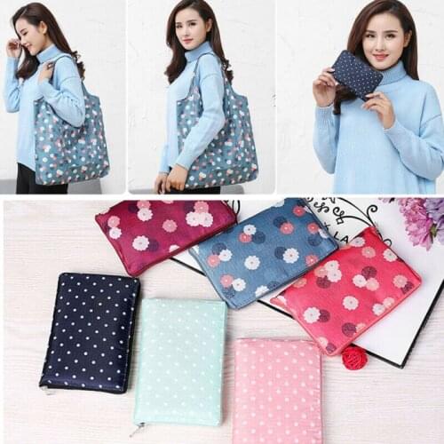 Eco Reusable Tote Bag Cartoon Floral Fruit Vegetable Grocery Flamingo bag Many Colors polyester Foldable Recycle Shopping Bag