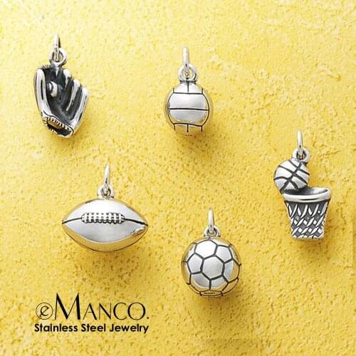 EManco 316L Stainless Steel Accessories 3D Pendants for Jewelry Making Retro Charms Bracelet DIY Waterproof Necklace Accessorie