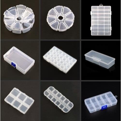 Multi-size Nail Art Storage Case Rhinestones Gems Accessories Clear Plastic Empty Container Rhinestones Beads Organizer Box