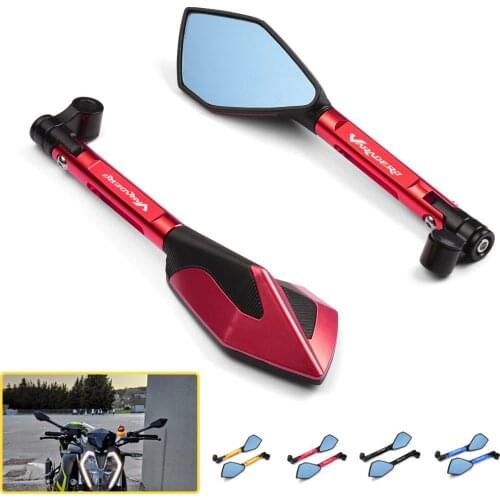 New CNC Aluminum Motorcycle Handlebar Rear View Mirrors Blue Anti-glare Mirror For HONDA XL1000 V Varadero XL1000 1999-2013 2012