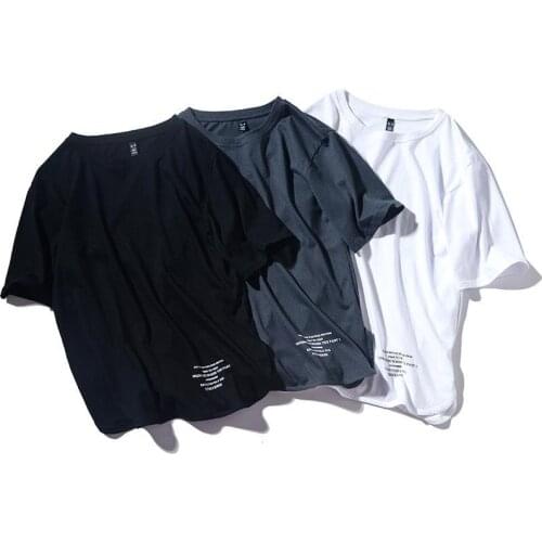 Pure Color Simple Versatile Mens T-shirt New Summer Loose Short-sleeved Shirt Casual Mens Clothing -40