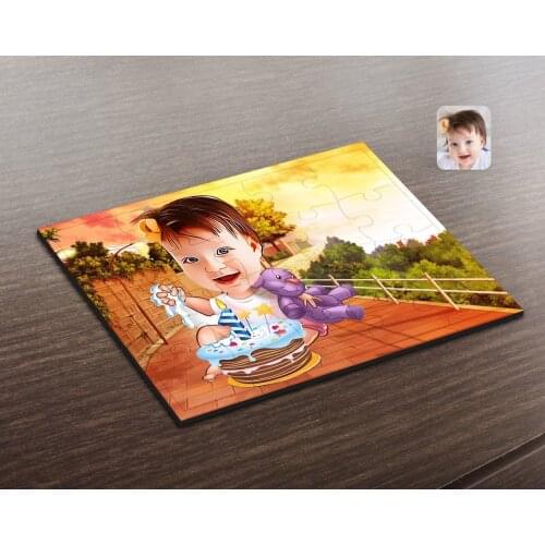 Personalized Baby Birthday Caricature Of Wooden Puzzle-2 Reliable Gift Special Design Good Quality Surprise Play Dear enjoyable