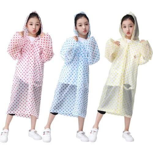 EVA Transparent Fashion Frosted Child Raincoat Girl and Boy Rainwear Outdoor Hiking Travel Rain Gear Coat for Children