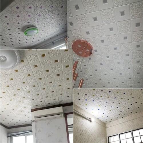 Self-adhesive Paper Living Room Bedroom 3d Ceiling Wall Tv Background Foam Wallpaper Roof Ceiling Decoration Stickers