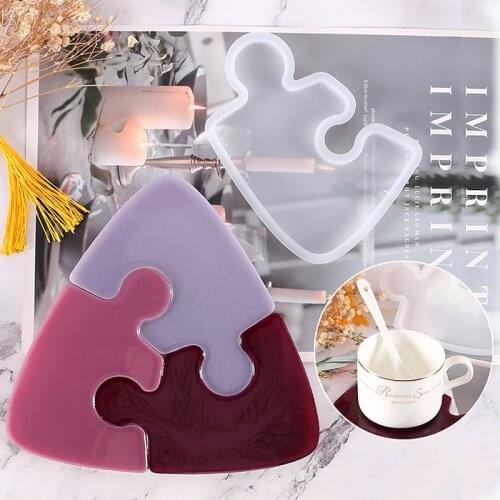 Resin Cup Coaster Silicone Mold DIY Epoxy Jigsaw Puzzle Home Decoration Mould Handmade Crafts Jewelry Making Tools