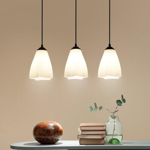 Nordic Simple Restaurant Chandelier Modern Creative Art Personality Table Bedroom Bar 3 Ligths Led Pendant Lamp Frosted Glass