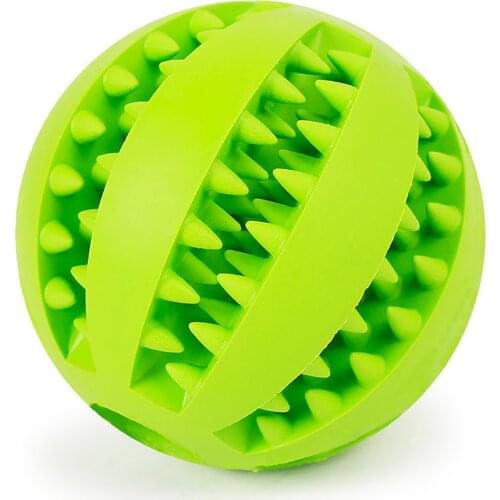 Dog Ball Toys for Pet Durable Non-Toxic Strong Teeth Cleaning/Chewing/Playing IQ Treat Ball Dog Chew Toy Soft Rubber Ball