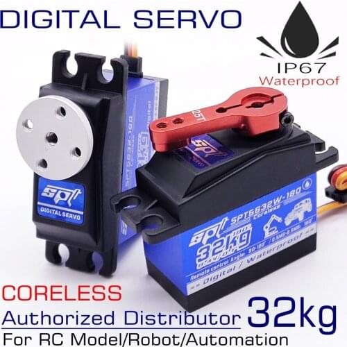 SPT5632W-180 32kg 7.4v 0.11s Coreless Metal Gear Case Digital Standard Waterproof Servo For RC Crawler Car TRX-4 1:8 1:10 Robot