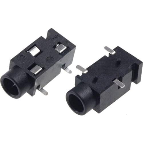 10pcs Phone Jack Stereo 3.5 mm Diameter TRS 3 pin for 3 poles earphone Plug SMT Surface Mount PCB 3 Contact 3 Conductor
