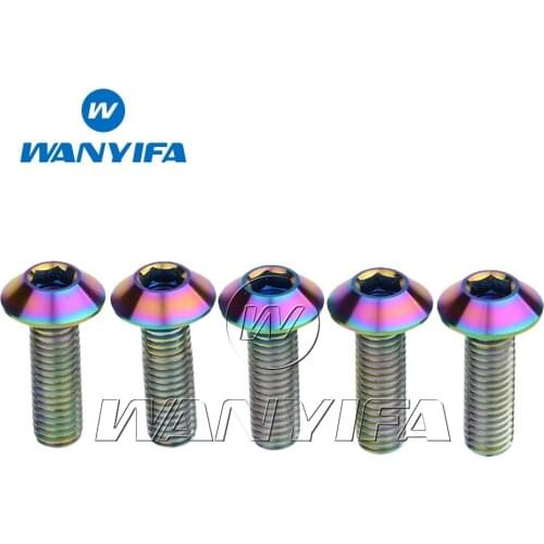 Wanyifa Titanium Bolt M8x25mm Allen Hex Head Screw for Motorcycle Bicycle 5pcs