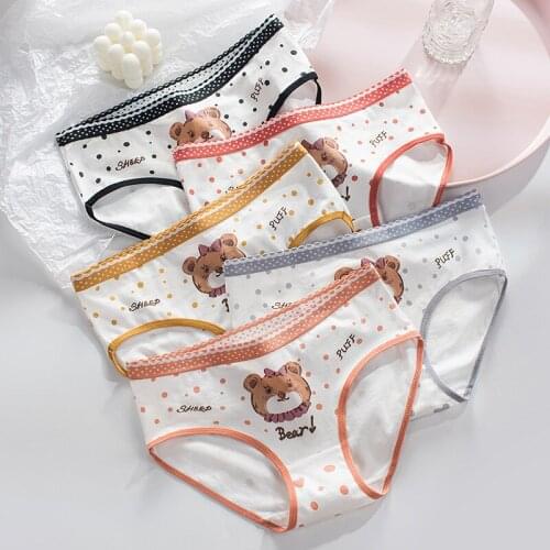 5Pcs Cotton Panties Women Print Seamless Underwear Animal Briefs Girls Sexy Lingerie Underpants Ladies Lace Underwear For Woman