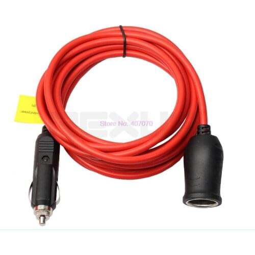 By DHL or Fedex 20pcs 12V 24V Cigarette Lighter Plug Extension Cable with Socket 10A Fused 12Ft