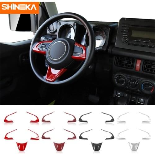 SHINEKA Interior Mouldings For Suzuki Jimny Car Steering Wheel Decoration Cover Trim Stickers For Suzuki Jimny 2019+ Car Styling