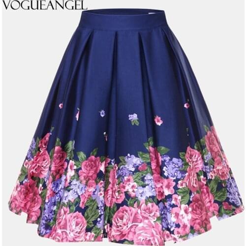 Vintage Skirts Womens jupe femme 2021 High Waist Cotton Swing Retro Women Skirt Black Plaid faldas Summer Skirt