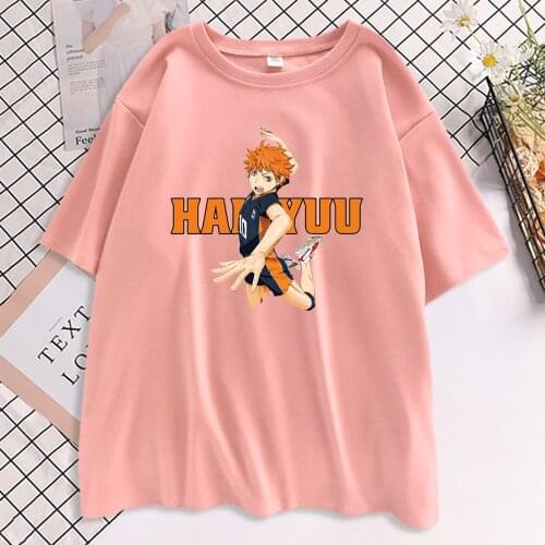 Women Haikyuu Cartoon Print T Shirt Japan Anime Volleyball Club T-shirt Kuroo Bokuto Oya Manga Shoyo T Shirt Hip Hop Tops Mujer